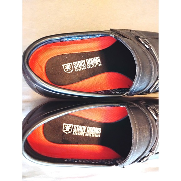 Stacy Adams Men\'s Black Leather Loafers Size 7M dress shoes minimalist Preppy main image 5